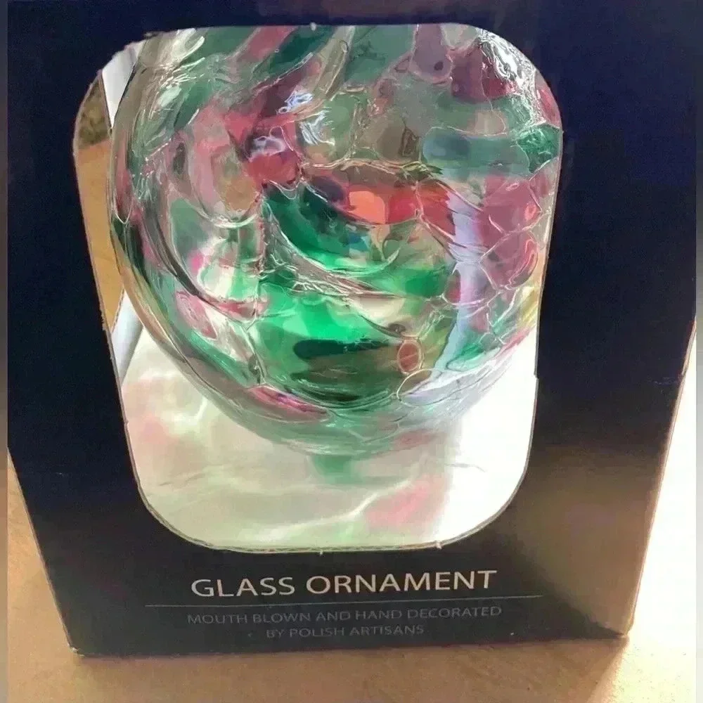 Glass ornament  Mouth Blown and Hand Decorated by Polish Artisans made in Poland